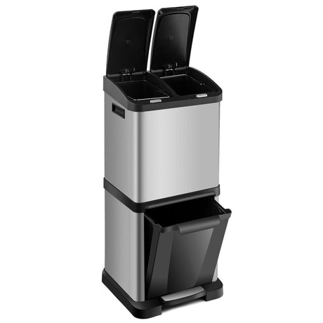 8.5 Gallon Garbage Bin with Pedal and 3 Buckets