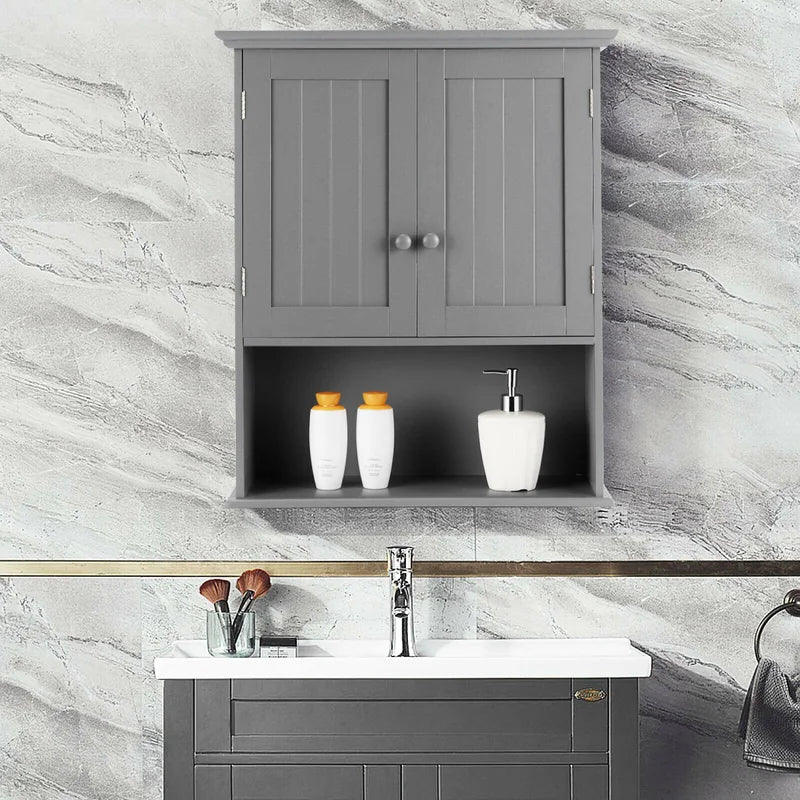 Multi-Purpose Wall Cabinet Storage with 2-Door for Bathroom