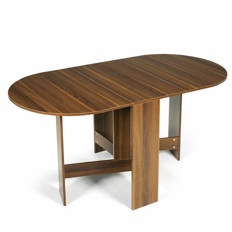 Wooden Folding Dining Table with 3 Convertible Shapes