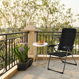 2 Pieces Outdoor Folding Patio Chairs with Adjustable Backrests for Bistro and Backyard-Black