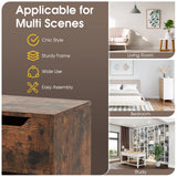 3-Cube Wooden Storage Shelf with Drawer-Rustic Brown