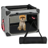 M/L/XL 3-Door Dog Crate with Removable Pad and Metal Frame-M