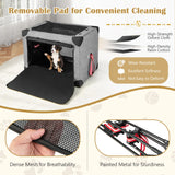 M/L/XL 3-Door Dog Crate with Removable Pad and Metal Frame-M