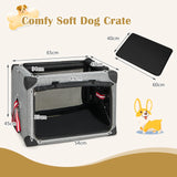 M/L/XL 3-Door Dog Crate with Removable Pad and Metal Frame-M
