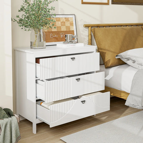 3-Modern Style Chest of Drawers Dresser Home Storage Cabinet-White