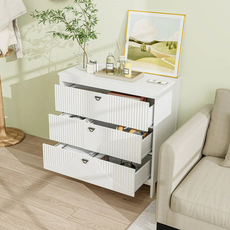 3-Modern Style Chest of Drawers Dresser Home Storage Cabinet-White
