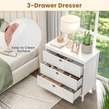3-Modern Style Chest of Drawers Dresser Home Storage Cabinet-White