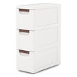 3/4/5/6-Drawer Rolling Organizer Unit Narrow Storage Cabinet with Built-In Wheels for Small Space-3-Drawer