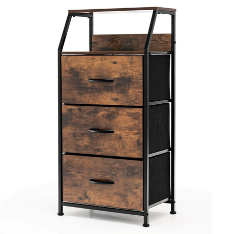 Organizing Dresser Unit with 3 Removable Drawers for Bedroom, Living Room