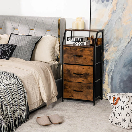 Organizing Dresser Unit with 3 Removable Drawers for Bedroom, Living Room