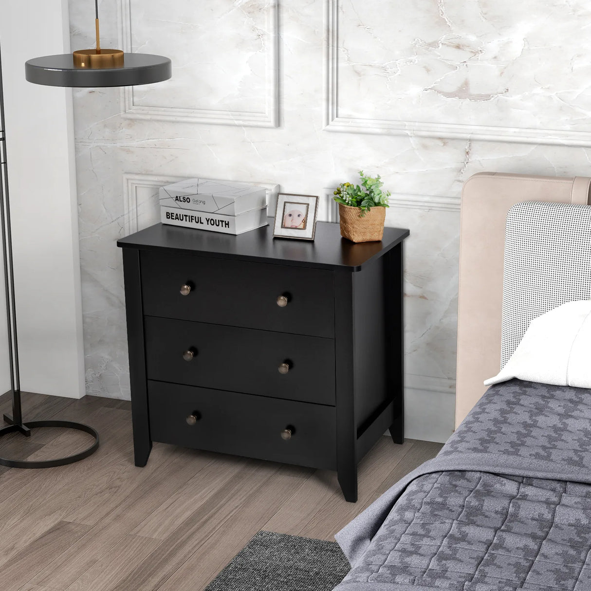 3 Chest of Drawers Nightstand for Bedroom