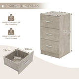 3-Drawer Wooden Dresser Cabinet with Anti-Toppling Device-Grey
