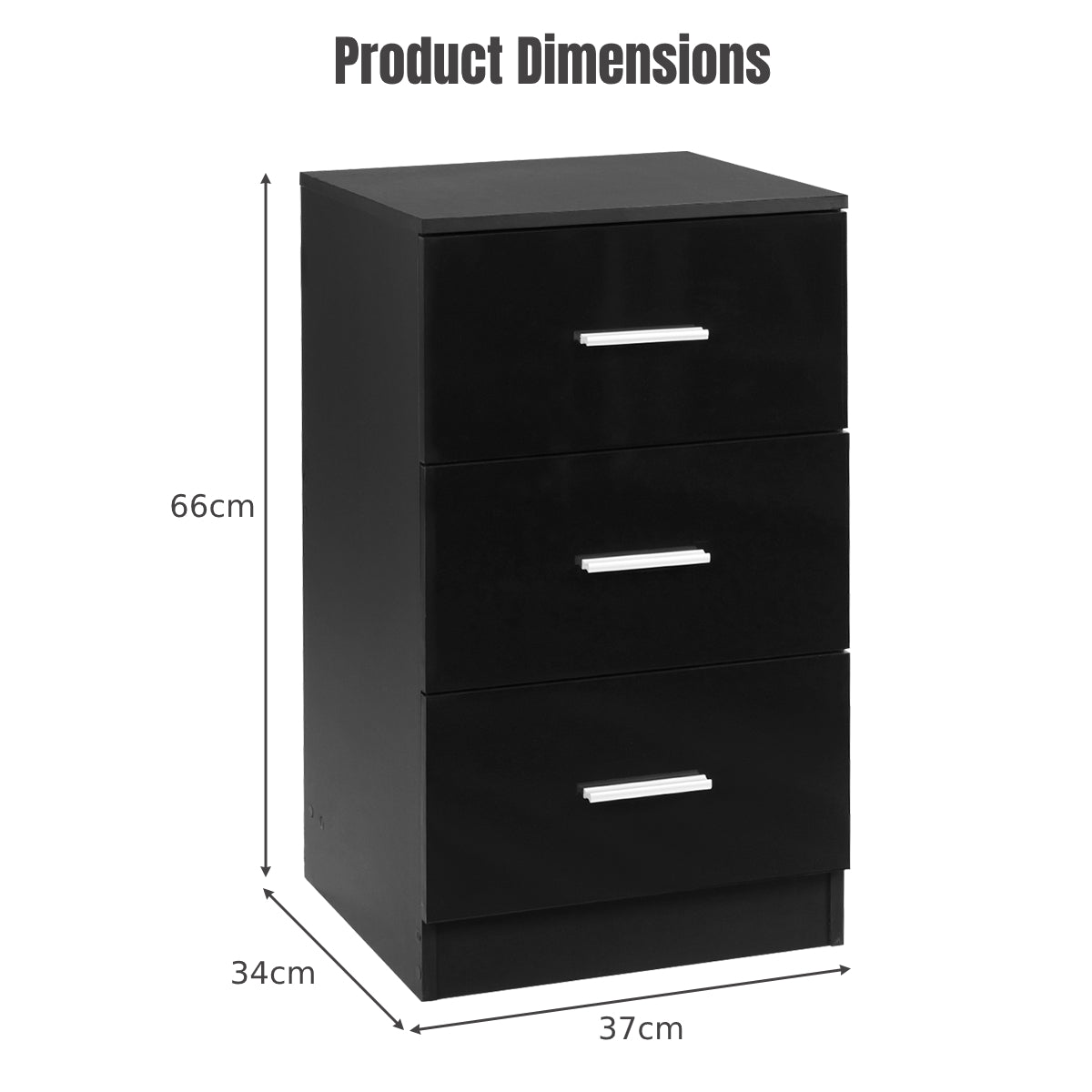 Set of 2x office cabinet with 3 drawers