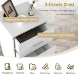 Set of 2 Nightstands with 3 Drawers Nightstand 37.1 x 34.2 x 66.5 cm White