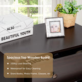 3 Drawer Dresser Chest of Drawers Bedside Table-Dark Brown