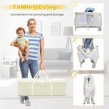 3 in 1 Convertible Bassinet Cot with Changing Table and Toy Bar-Beige