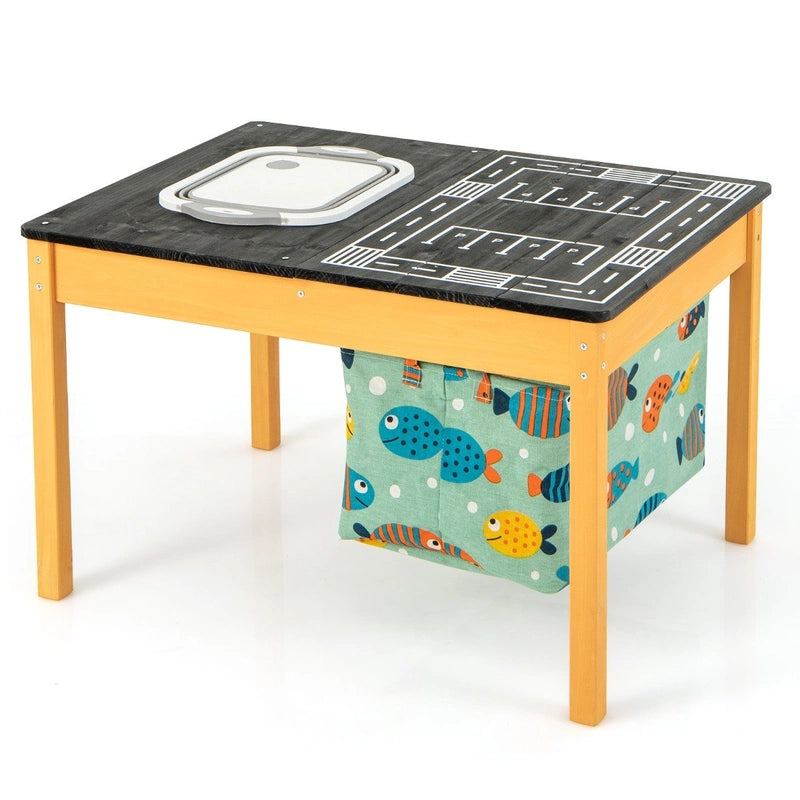 3-in-1 Kids Sand Water Activity Table with Foldable Storage Bin and Cloth Storage Bag