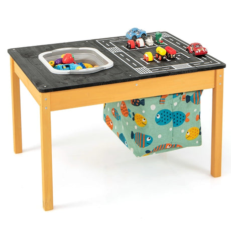 3-in-1 Kids Sand Water Activity Table with Foldable Storage Bin and Cloth Storage Bag