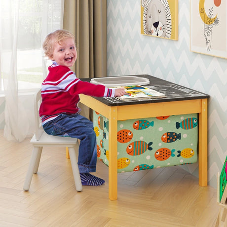 3-in-1 Kids Sand Water Activity Table with Foldable Storage Bin and Cloth Storage Bag