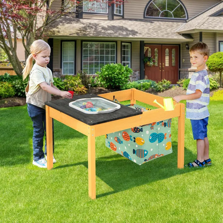 3-in-1 Kids Sand Water Activity Table with Foldable Storage Bin and Cloth Storage Bag