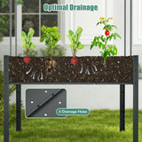 3-in-1 Raised Garden Bed with Greenhouse Cover and Trellis-Grey