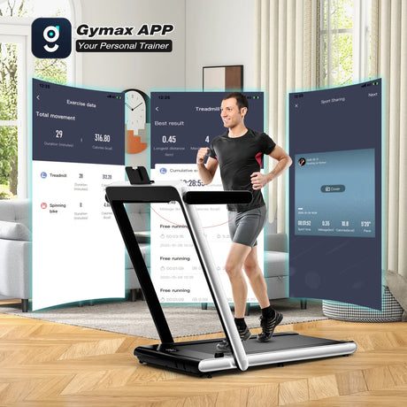 2.25 HP Foldable Treadmill 3 in 1 Walking Pad Under Desk Treadmill-Silver