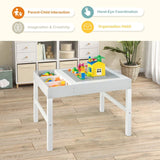 3 in 1 Wooden Kids Table with Storage and Double-Sided Tabletop-White