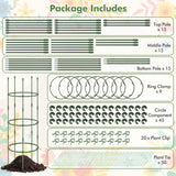3-Pack Garden Trellis 40"/60" Tall Plant Support Stands with Clips and Ties-M