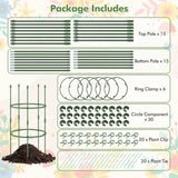 3-Pack Garden Trellis 40"/60" Tall Plant Support Stands with Clips and Ties-S