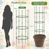 3-Pack Garden Trellis 40"/60" Tall Plant Support Stands with Clips and Ties-M