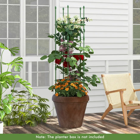3-Pack Garden Trellis 40"/60" Tall Plant Support Stands with Clips and Ties-M