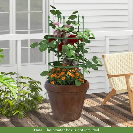 3-Pack Garden Trellis 40"/60" Tall Plant Support Stands with Clips and Ties-S