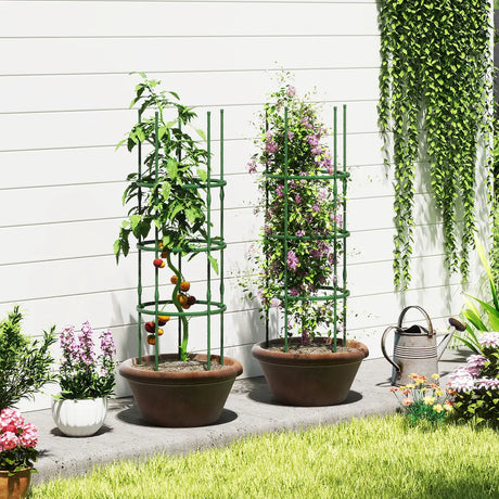 3 Pack 60 inch Adjustable Tall Plant Support Trellis for Climbing Plants
