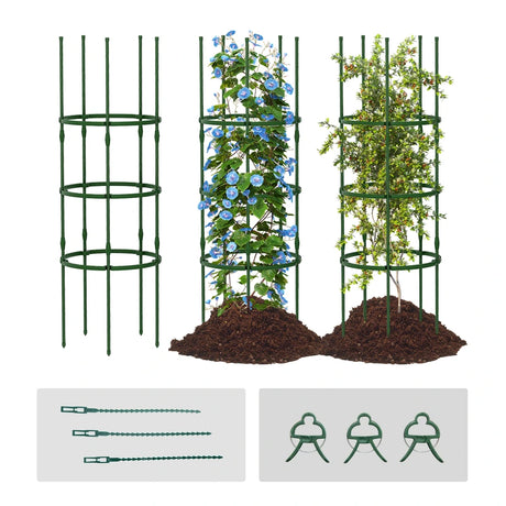 3 Pack 60 inch Adjustable Tall Plant Support Trellis for Climbing Plants