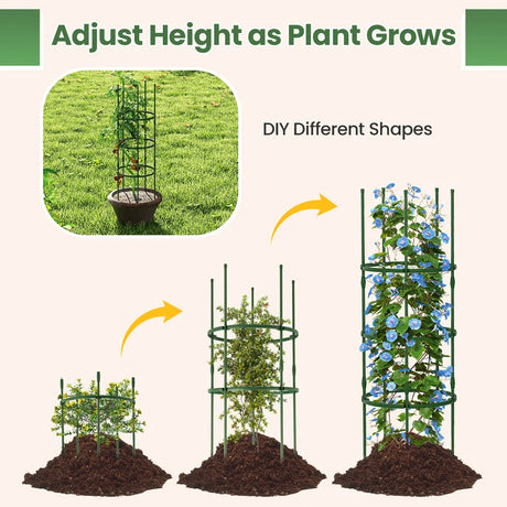 3 Pack 60 inch Adjustable Tall Plant Support Trellis for Climbing Plants