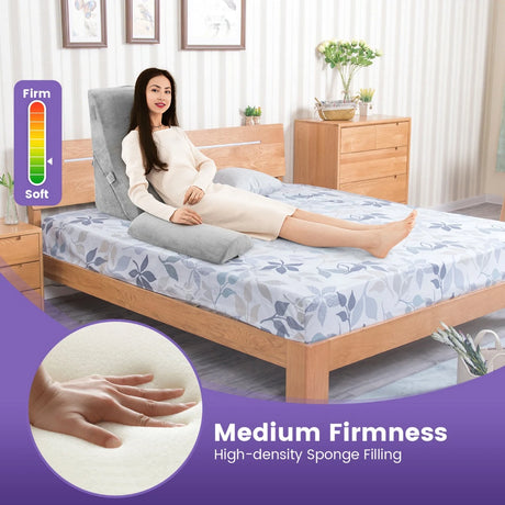 3-piece orthopedic wedge pillow set after surgery against snoring reading pillow gray