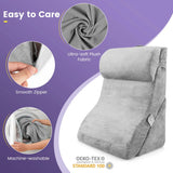 3-piece orthopedic wedge pillow set after surgery against snoring reading pillow gray