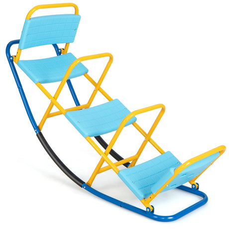 Outdoor Kids Seesaw Swivel Teeter for 3 to 8 Years Old-Blue