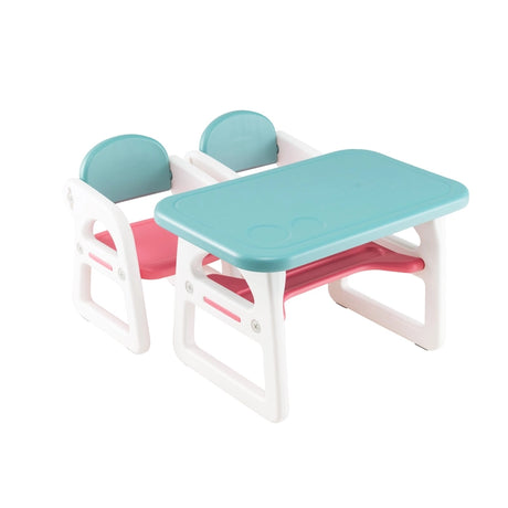 3 parts Child Seating Group with Shelf &amp; Storage Compartment for Reading Ages 1-5 Blue &amp; Pink