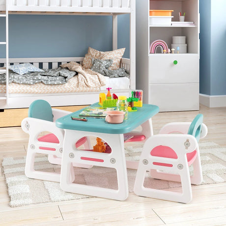 3 parts Child Seating Group with Shelf &amp; Storage Compartment for Reading Ages 1-5 Blue &amp; Pink