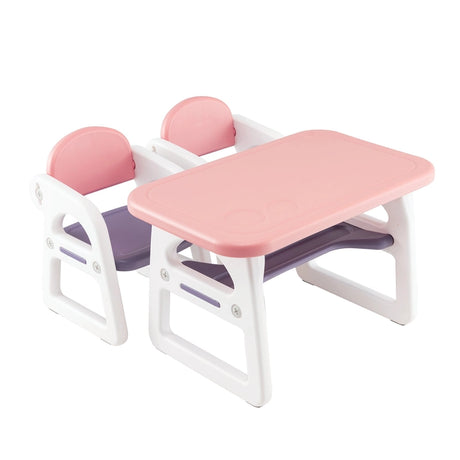 3 parts Children&#39;s seating group with shelf &amp; storage compartment for reading for 1-5 years pink &amp; purple