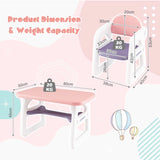 3 parts Children&#39;s seating group with shelf &amp; storage compartment for reading for 1-5 years pink &amp; purple