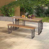 6-Person Outdoor Patio Dining Table Set with 2 Inch Umbrella Hole