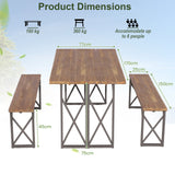 6-Person Outdoor Patio Dining Table Set with 2 Inch Umbrella Hole