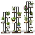 Set of 3 Indoor Plant Stands 4+5+6 Tier Corner Plant Holder with Anti-Tip Devices Brown
