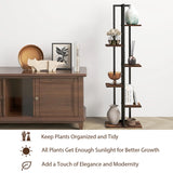 Set of 3 Indoor Plant Stands 4+5+6 Tier Corner Plant Holder with Anti-Tip Devices Brown