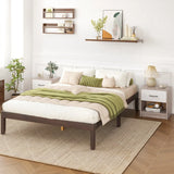 Bedside Table Nightstand with Drawer and Open Storage Shelf-Light Gray