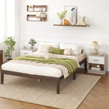 Bedside Table Nightstand with Drawer and Open Storage Shelf-Light Gray