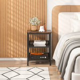 3-Tier Side Table with Dual Mesh Shelves for Living Room Bedroom and Kitchen-Coffee