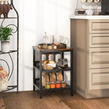3-Tier Side Table with Dual Mesh Shelves for Living Room Bedroom and Kitchen-Coffee